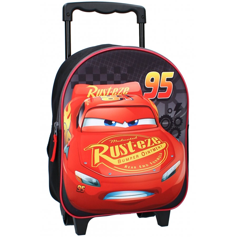 Detský cestovný 3D batoh na kolieskach Autá - Blesk McQueen 95