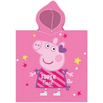 Dievčenské plážové pončo - osuška s kapucňou Prasiatko Peppa Super Cool