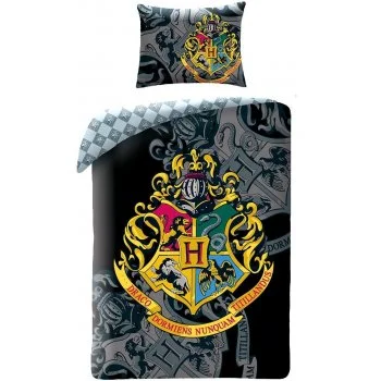 Bavlnené posteľné obliečky Harry Potter - zlatý erb školy v Rokforte