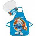 Detská zástera s kuchárskou čiapkou Šmolkovia
