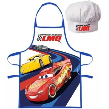 Chlapčenská zástera s kuchárskou čiapkou Autá - McQueen & Cruz