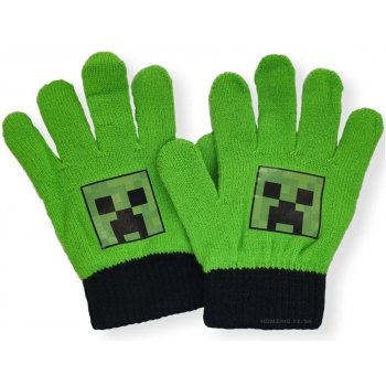 Detské pletené prstové rukavice Minecraft - zelené