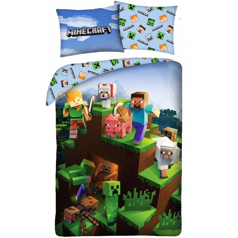 Bavlnené posteľné obliečky Minecraft - Farma so zvieratami