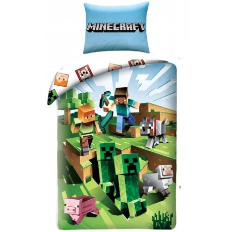 Bavlnené posteľné obliečky Minecraft - Farma