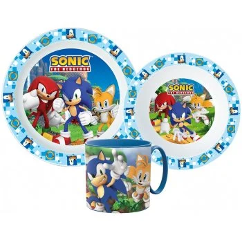 Sada plastového riadu Ježko Sonic s hrnčekom