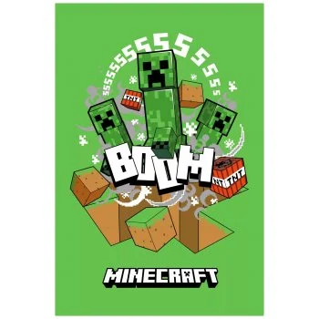 Fleecová deka Minecraft - Creepers Boom
