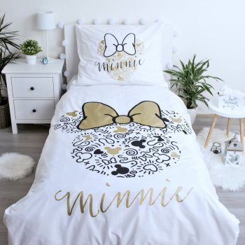 Bavlnené posteľné obliečky Minnie Mouse Gold