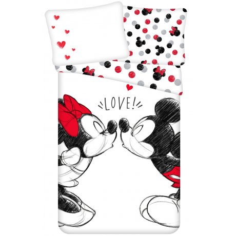 Bavlnené posteľné obliečky Zamilovaní Minnie & Mickey Mouse
