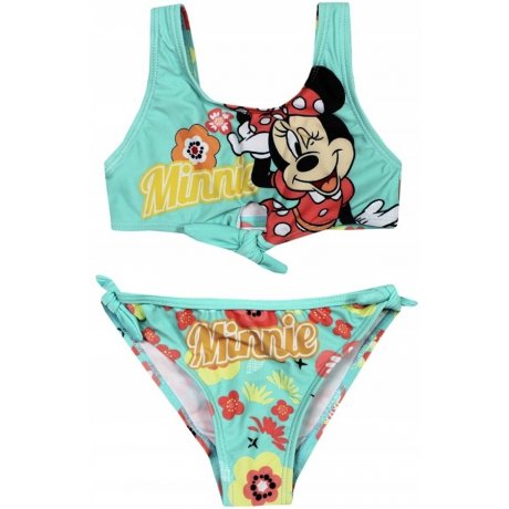Dievčenské dvojdielne plavky Minnie Mouse s kvetinami