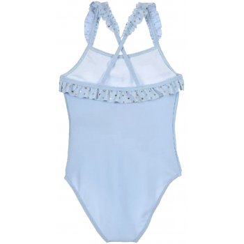Dievčenské jednodielne plavky s volánikmi Ľadové kráľovstvo - Elsa