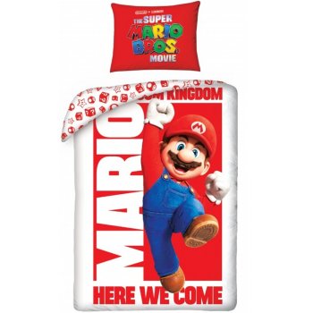 Bavlnené posteľné obliečky Super Mario - Mushroom Kingdom, here we come!