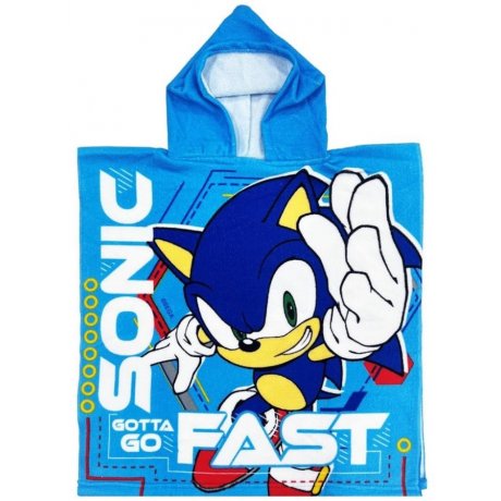 Rýchloschnúce detské pončo - osuška s kapucňou Ježko Sonic