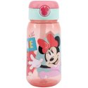 Plastová fľaša na pitie so slamkou a viečkom Minnie Mouse