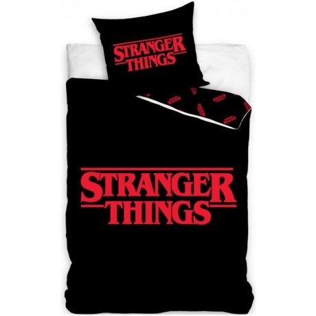 Bavlnené posteľné obliečky Stranger Things Black