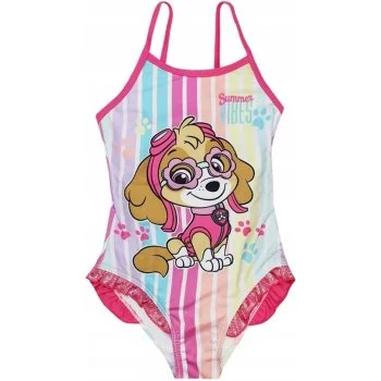 Dievčenské jednodielne pruhované plavky Paw Patrol
