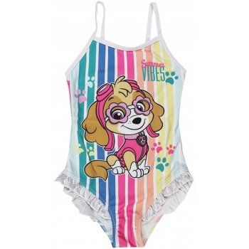 Dievčenské jednodielne pruhované plavky Paw Patrol