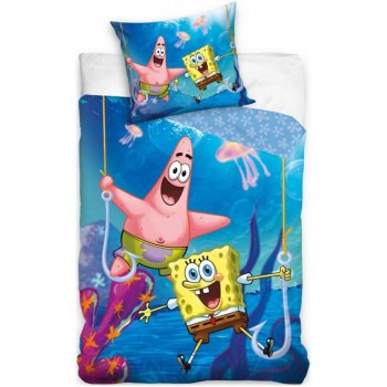 Bavlnené posteľné obliečky SpongeBob na háčiku