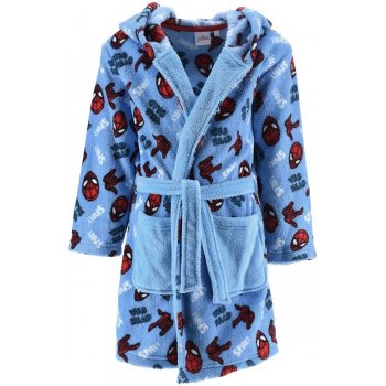Detský coral fleece župan s kapucňou Spiderman