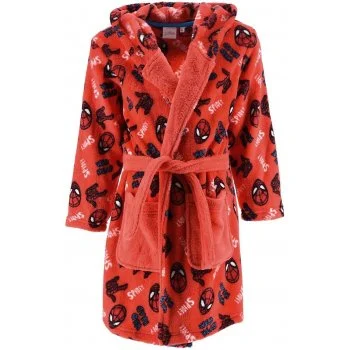 Detský coral fleece župan s kapucňou Spiderman