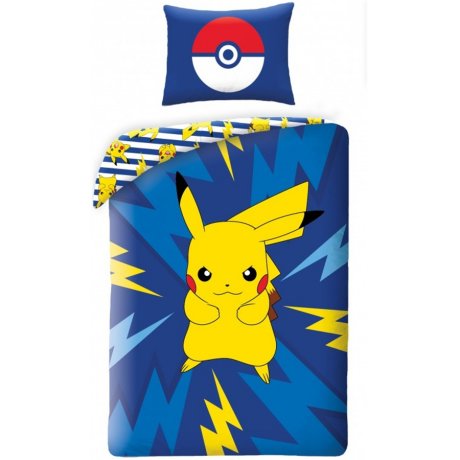 Bavlnené posteľné obliečky Pokémon Pikachu - Bleskový šok