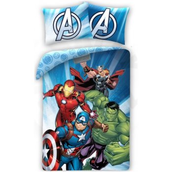 Bavlnené posteľné obliečky Avengers v akcii