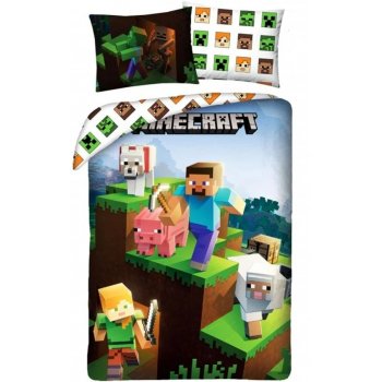 Bavlnené posteľné obliečky Minecraft - Animals