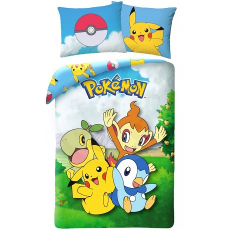 Obojstranné posteľné obliečky Pokémoni - Priatelia