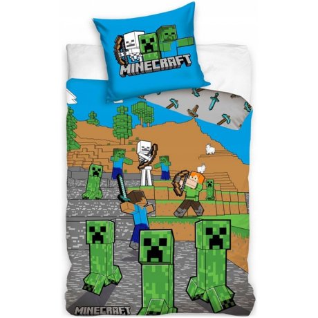 Bavlnené posteľné obliečky Minecraft - Time to Mine