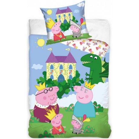 Detské posteľné obliečky Prasiatko Peppa - Kráľovská rodinka