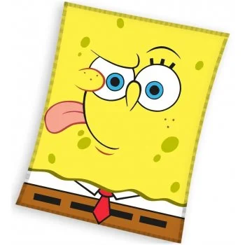 Veľká coral fleece deka SpongeBob Emoji