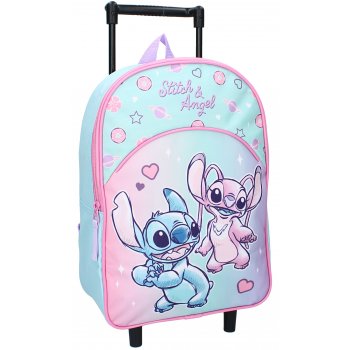 Detský cestovný batoh na kolieskach Stitch a Angel