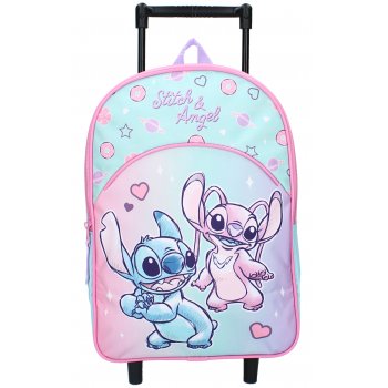 Detský cestovný batoh na kolieskach Stitch a Angel