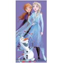 Bavlnená plážová osuška Ľadové kráľovstvo - Anna a Elsa s Olafom