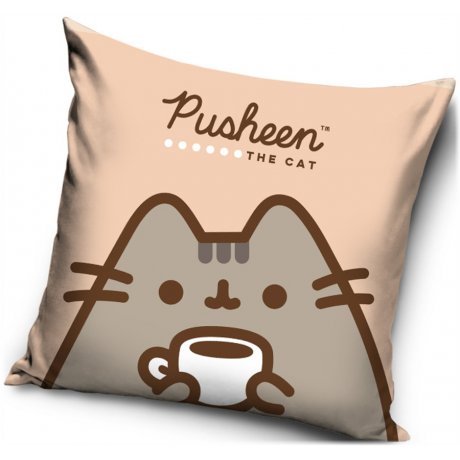 Obliečka na vankúš Mačička Pusheen - Čas na kávu