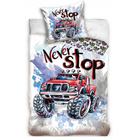 Bavlnené posteľné obliečky Monster Truck - Never Stop