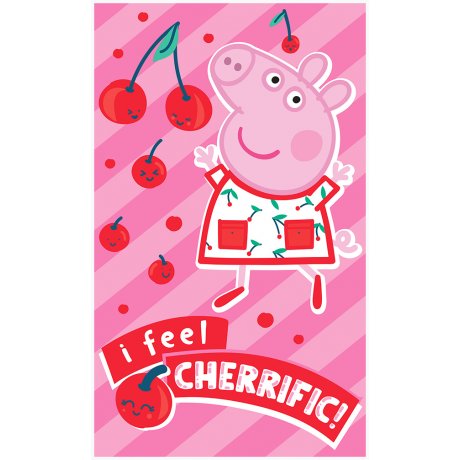 Dievčenské uterák Prasiatko Peppa - I Feel Cherrific