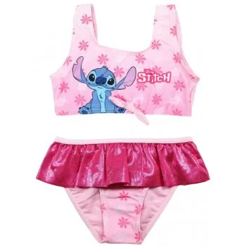 Dievčenské dvojdielne plavky Lilo & Stitch s volánikom