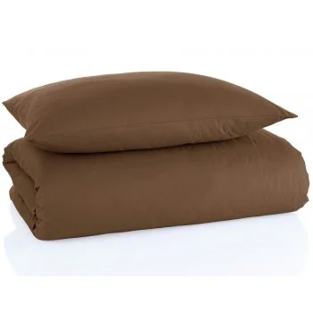 Bavlnené jednofarebné posteľné obliečky - hnedé