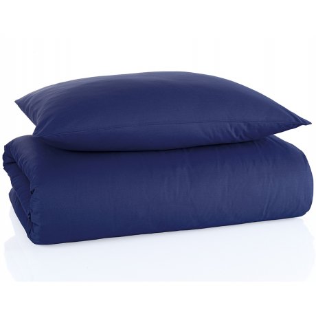 Bavlnené jednofarebné posteľné obliečky - modré