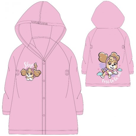 Dievčenská pláštenka Tlapková patrola - sv. ružová
