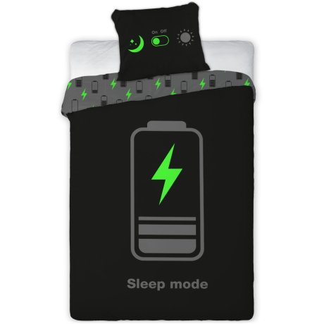 Bavlnené posteľné obliečky Sleep Mode so svetielkujúcim efektom