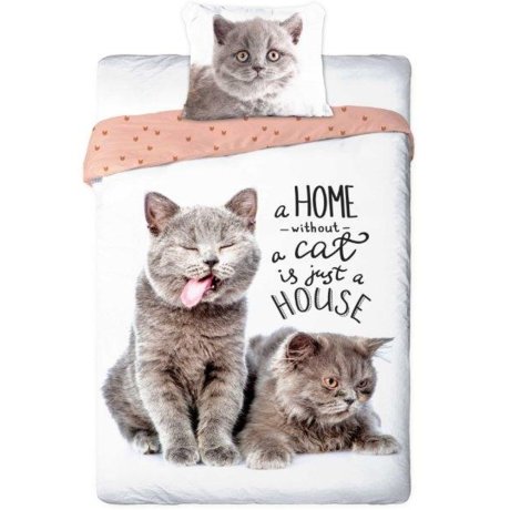Bavlnené posteľné obliečky mačky British Shorthair