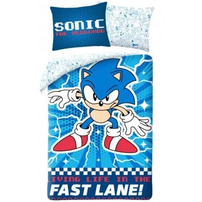 Súprava posteľnej bielizne Ježko Sonic - Fast lane!