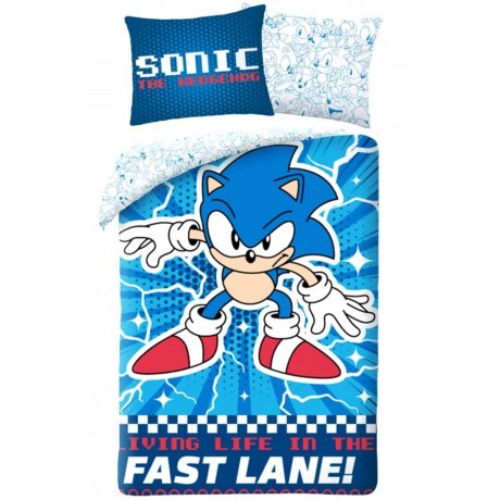 Súprava posteľnej bielizne Ježko Sonic - Fast lane!