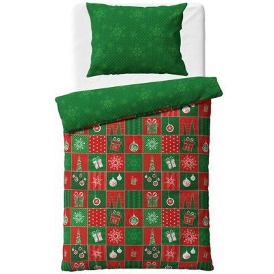 Bavlnené posteľné obliečky - Vianočný Patchwork