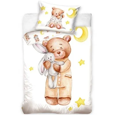 Obliečky do detskej postieľky Macko s uspávačikom