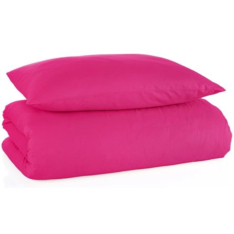 Bavlnené jednofarebné posteľné obliečky - fuchsiové