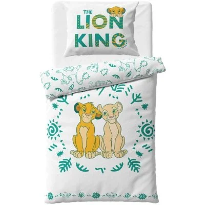 Obojstranné bavlnené posteľné obliečky Leví kráľ – Simba a Nala