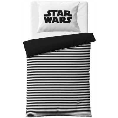 Čiernobiele bavlnené posteľné obliečky Star Wars
