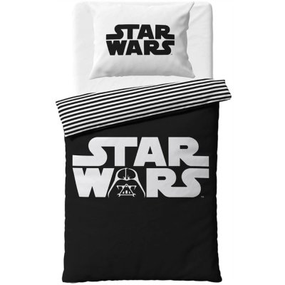 Čiernobiele bavlnené posteľné obliečky Star Wars